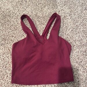 ALO Yoga airbrush  Deep Red V-Neck Crop Top